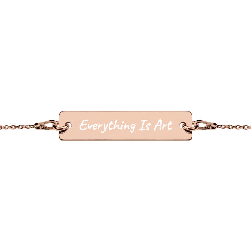 Engraved Silver Bar Chain Bracelet