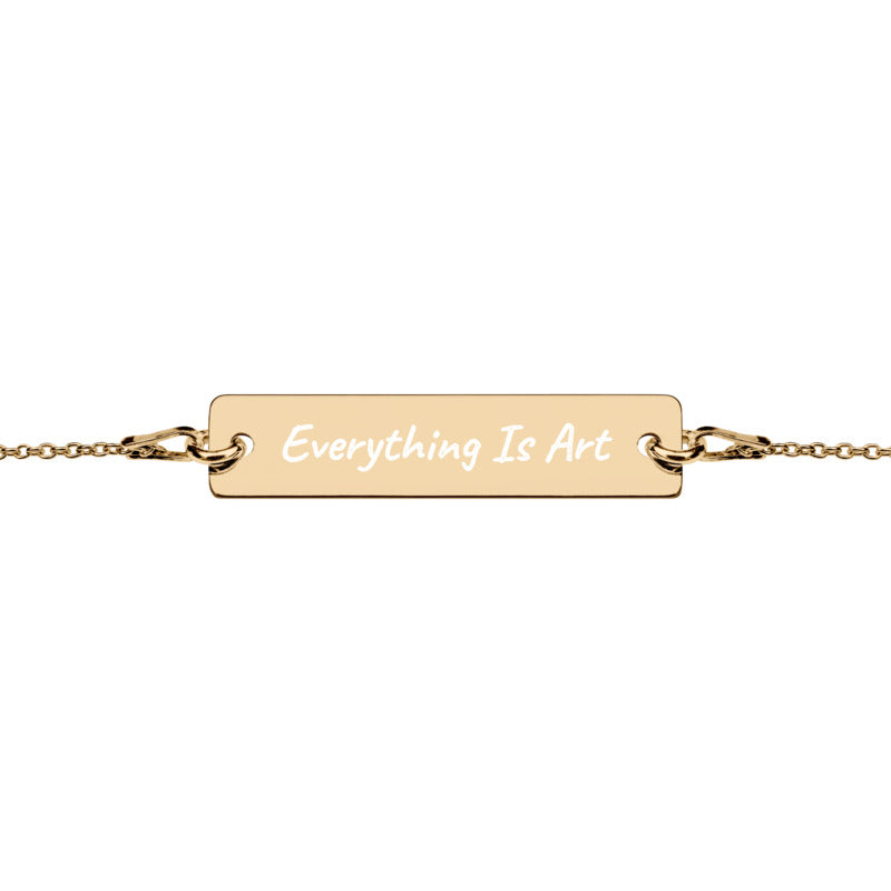Engraved Silver Bar Chain Bracelet