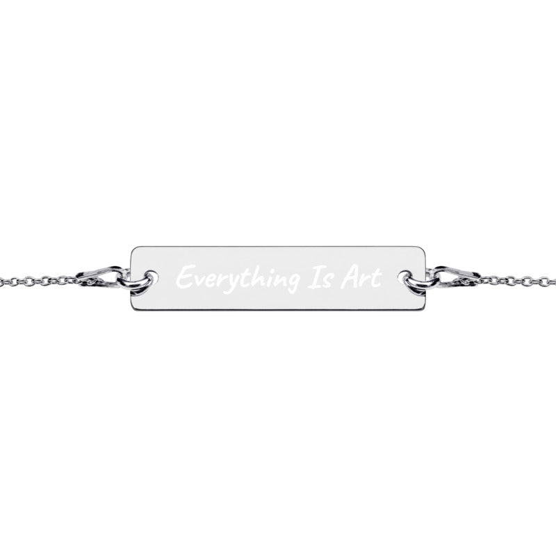 Engraved Silver Bar Chain Bracelet